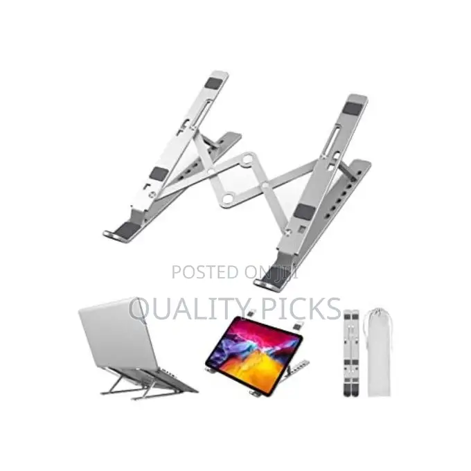7 Level Adjustable Portable Laptop Stand - Silver