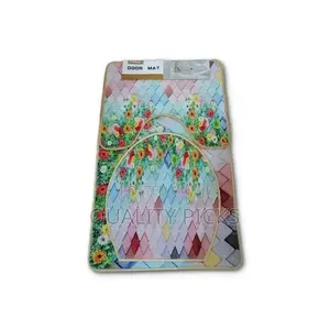 3 PCS Non-Slip Toilet Bathroom Rugs Carpets-Multi-