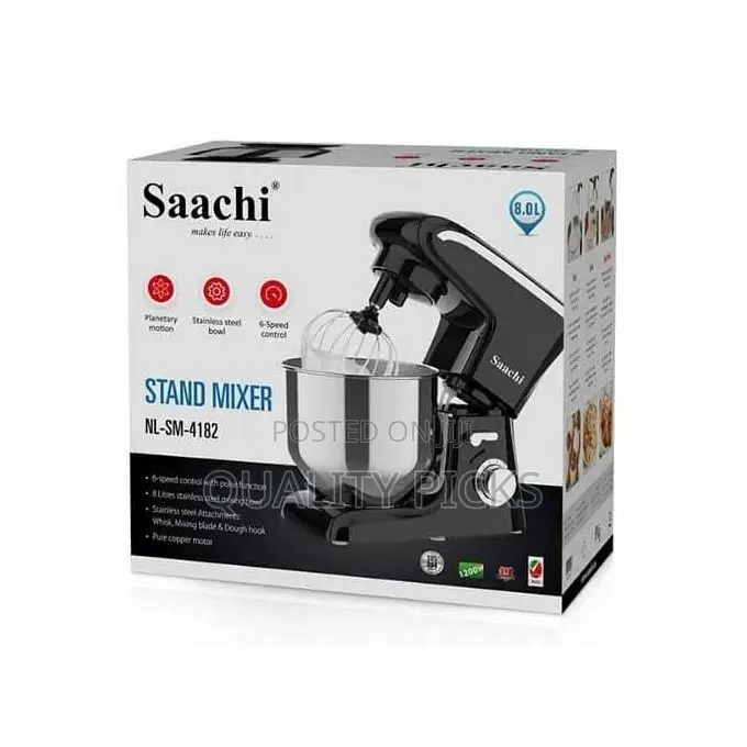 Saachi 8 Litres 6-Speed Stand Mixer With Pulse Function-