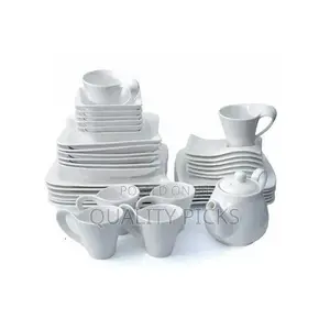 37 PCS of Square Plates, Bowls, Cups Dinner Set,
