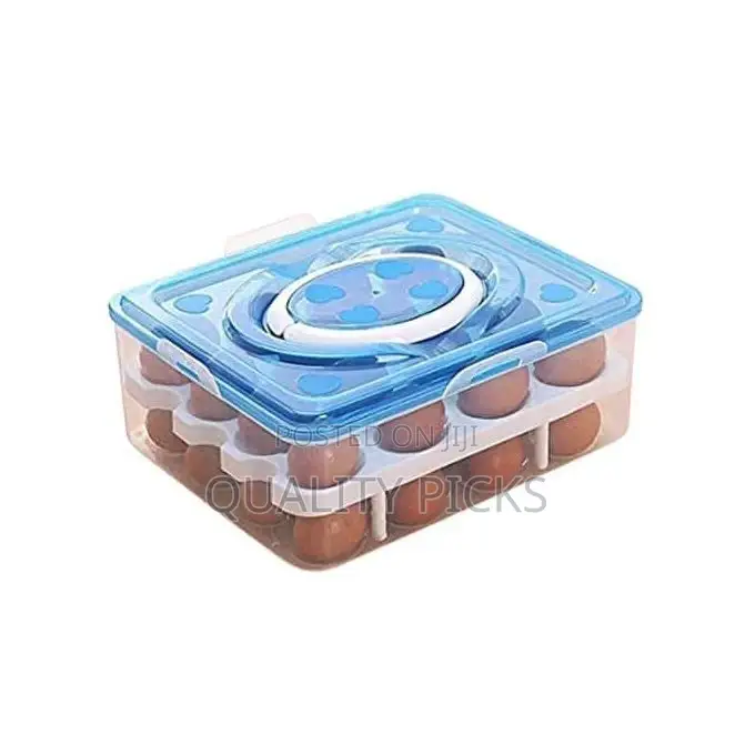 Egg Plastic Double Egg Tray Storage - Blue.