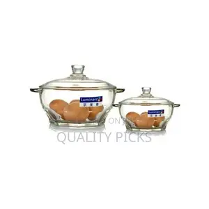 Luminarc 1.5 2.5 Liter Granity Glass Serving Dishes Set