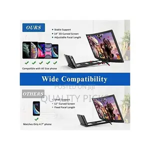 Curved Magnifier for Cell Phone -3d HD Magnifing Projector
