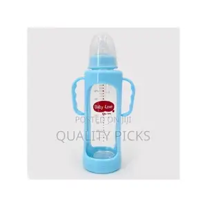 240 Ml Milk Glass Baby Feeding Bottle - Blue