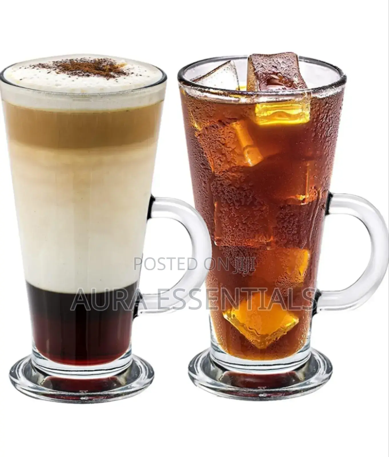 Irish Glass Coffee Mugs Latte Cups (12pcs)