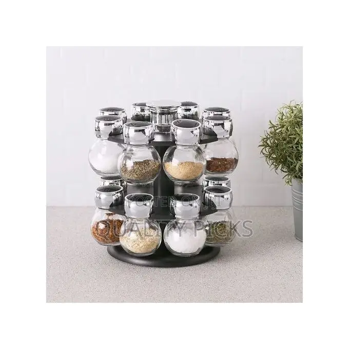 16pc Revolving Jar Kitchen Herbs Spice Rack