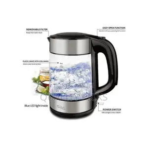DSP 1.7 Litre Glass Electric Kettle - Silver