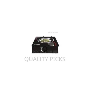 Glass Single Burner Gas Stove Cooker- Black.