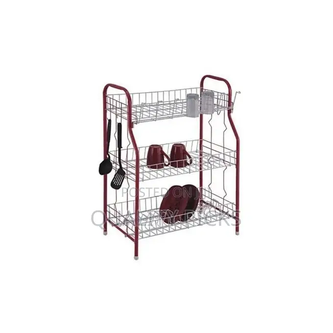 3 Tier Stainless Steel Cups Plate Drying Dish Draining