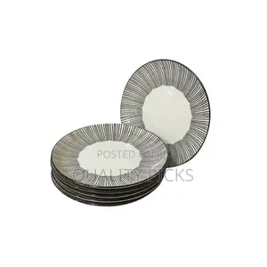 6pcs Line Plates - Black/White