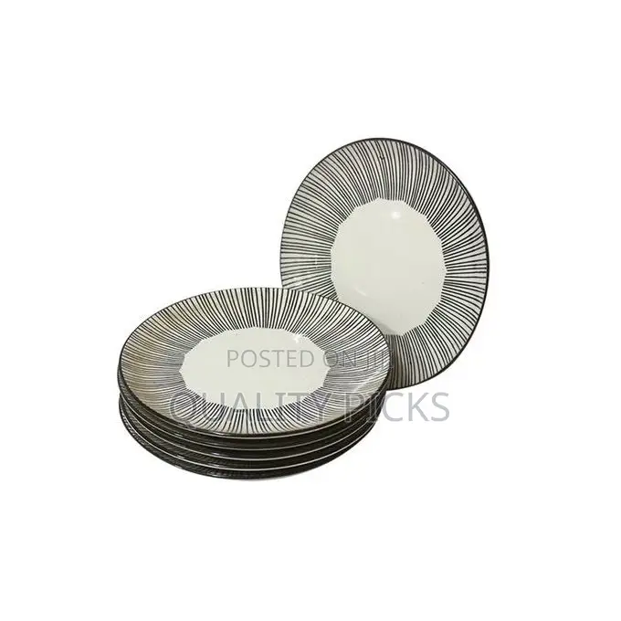 6pcs Line Plates - Black/White
