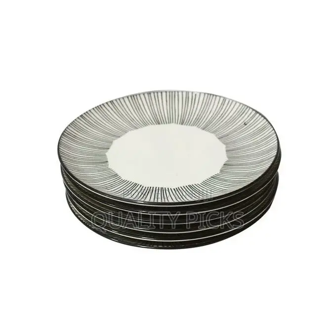 6pcs Line Plates - Black/White