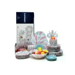 Luminarc Elara Turquoise Plate Dinner Set (69 Pcs),Pink.