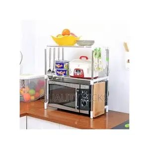 Microwave Stand Storage Organizer Rack - Silver