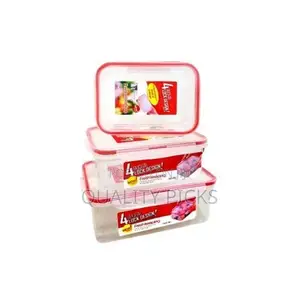 3 Pieces of Plastic Food Storage Container Boxes-Colourless.