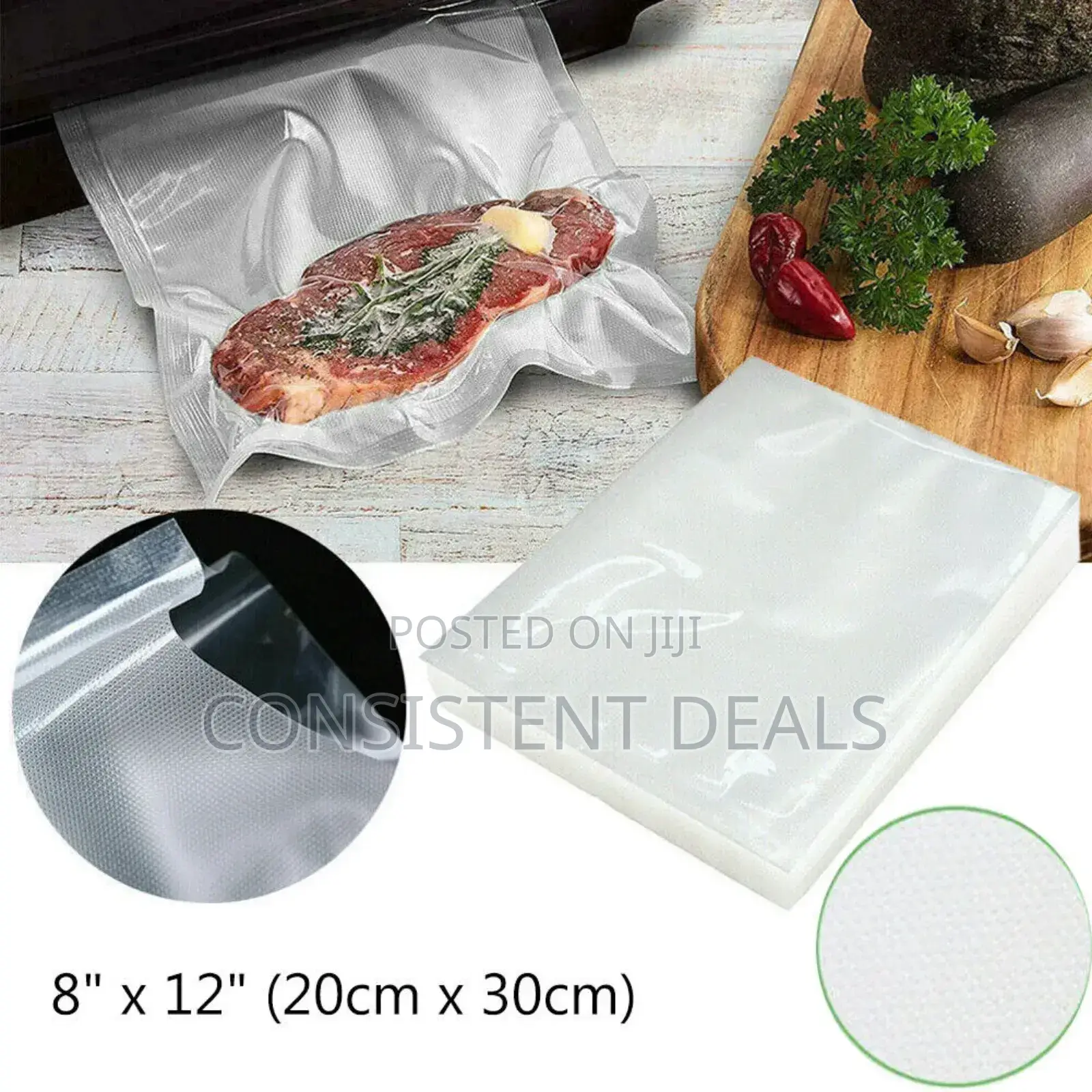 100pcs Clear Vacuum Sealer Bags