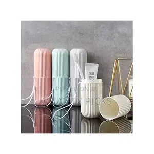 Portable Toothbrush Paste Cap Case Storage, Colors May Vary.