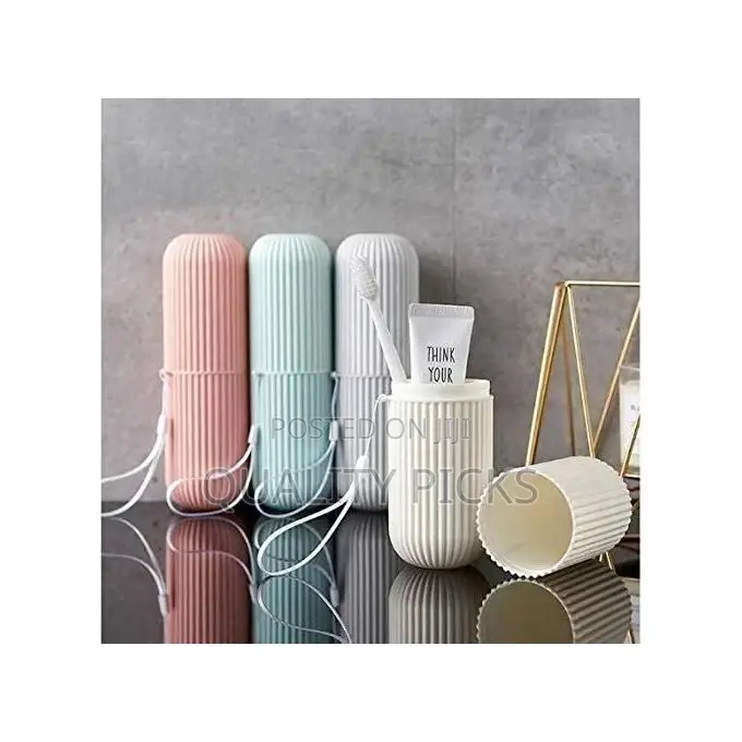 Portable Toothbrush Paste Cap Case Storage, Colors May Vary.