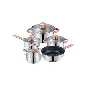 8PC Stainless Steel Cookware Pots With Kettle and Frying Pan