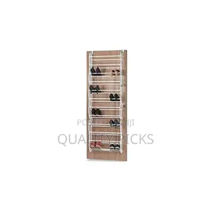 Metal Over the Door Shoe Rack Storage Organizer - White