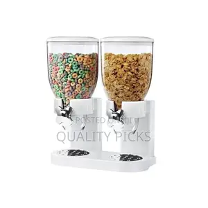 Double Kitchen Food Cereal Dispenser Storage Container