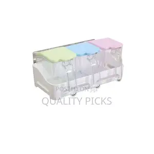 3 Piece Wall-Mounted Plastic Sugar/Spice Storage Jars