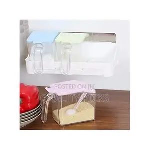 3 Piece Wall-Mounted Plastic Sugar/Spice Storage Jars