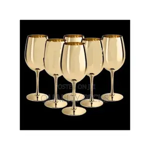 6 Pc, 18.5oz Juice Champagne Stem Wine Glasses Decorative