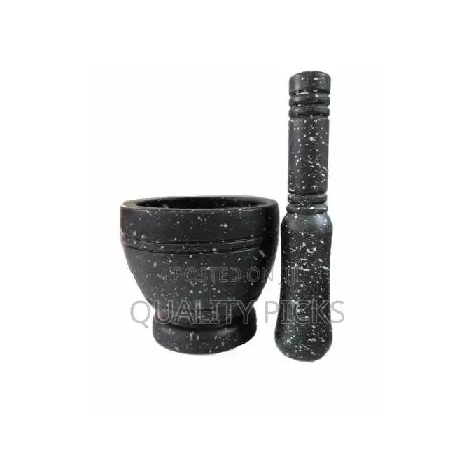 Spice Grinding Granite Mortar and Pestle-Black.