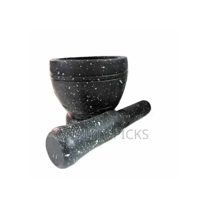 Spice Grinding Granite Mortar and Pestle-Black.