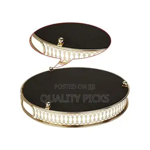 Round Makeup Jewelry Organizer Glass Vanity Mirror