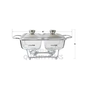 1.3L Multi-Purpose Double Glass Chafing Dish Food Warmers-