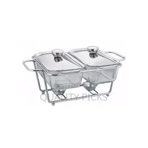 1.3L Multi-Purpose Double Glass Chafing Dish Food Warmers-