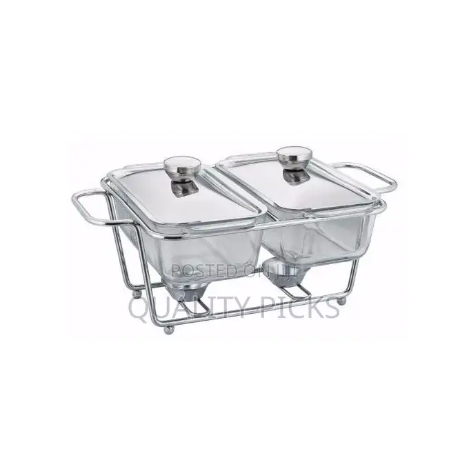 1.3L Multi-Purpose Double Glass Chafing Dish Food Warmers-