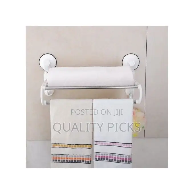Kitchen and Bathroom Towel Rack With Magic Suction Cup