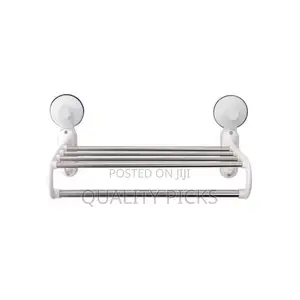 Kitchen and Bathroom Towel Rack With Magic Suction Cup