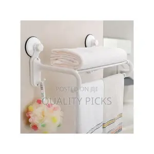 Kitchen and Bathroom Towel Rack With Magic Suction Cup
