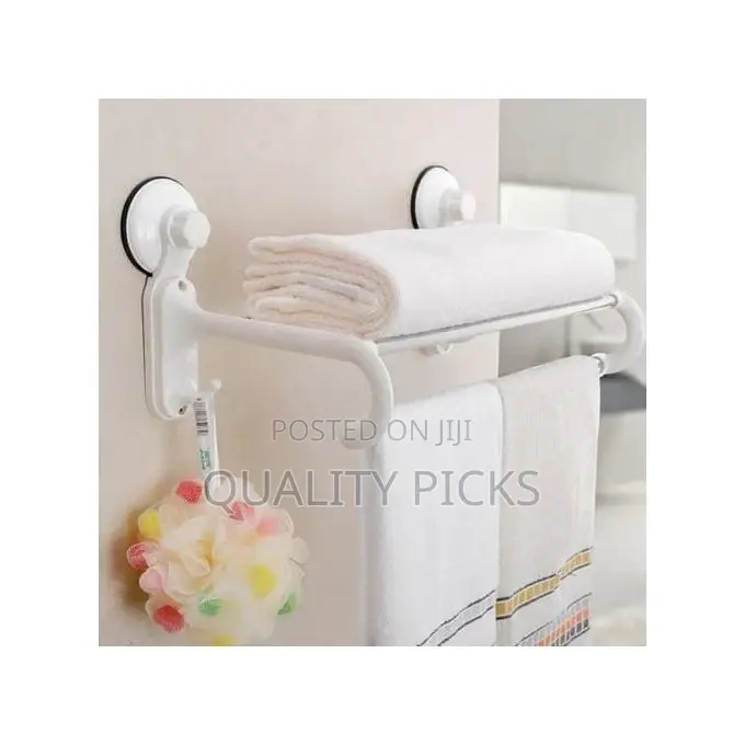Kitchen and Bathroom Towel Rack With Magic Suction Cup