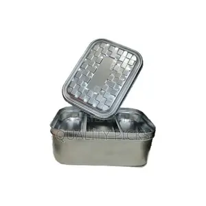 Stainless Steel Rectangle Lunch Box With Buckle Leak-Proof