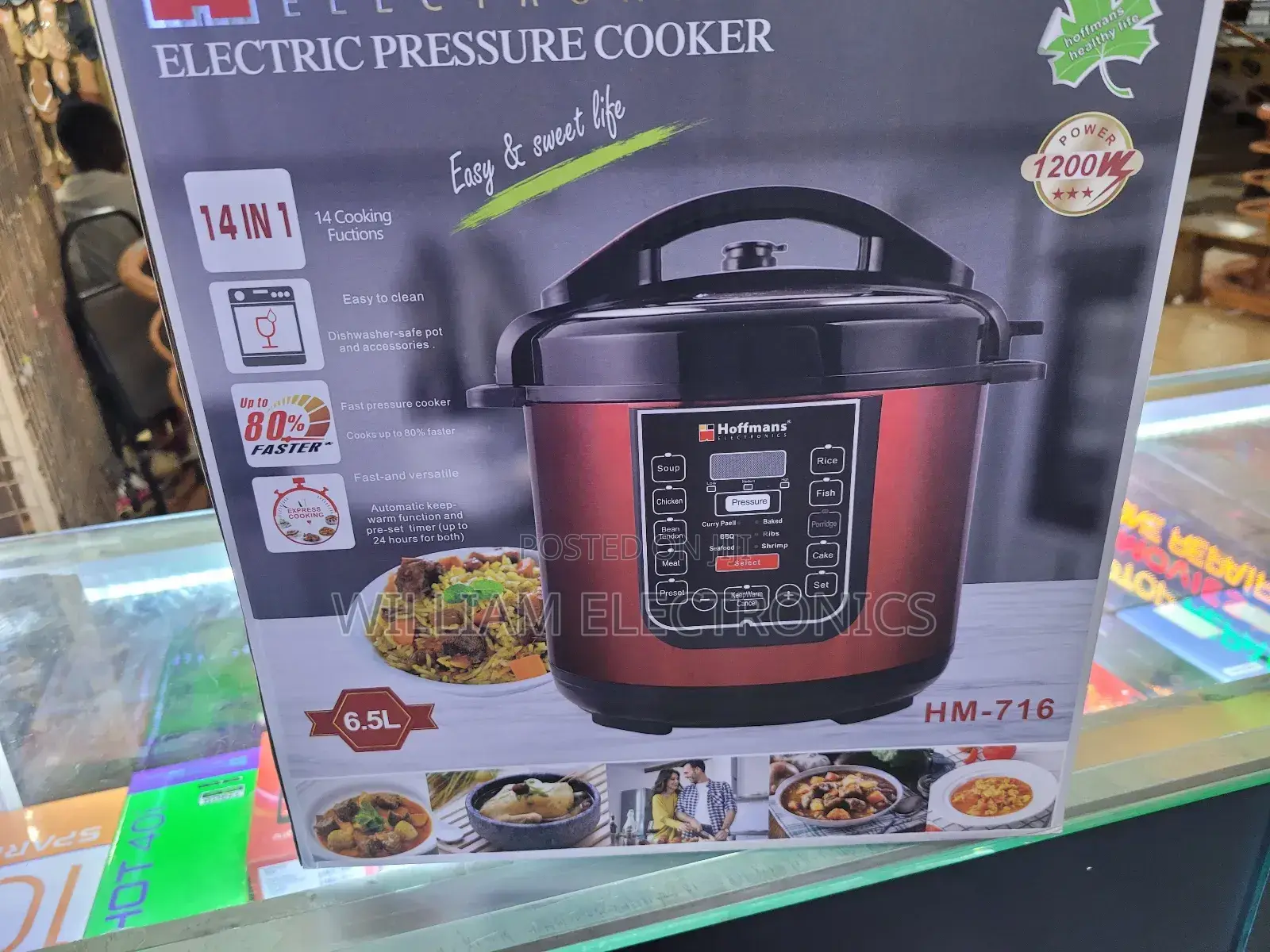 Hoffmans 6.5L 14in1 Pressure Cooker/Pressure Cooker 6.5L