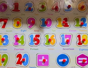 Classic Deluxe Wooden Peg Number Puzzle Board for Kids
