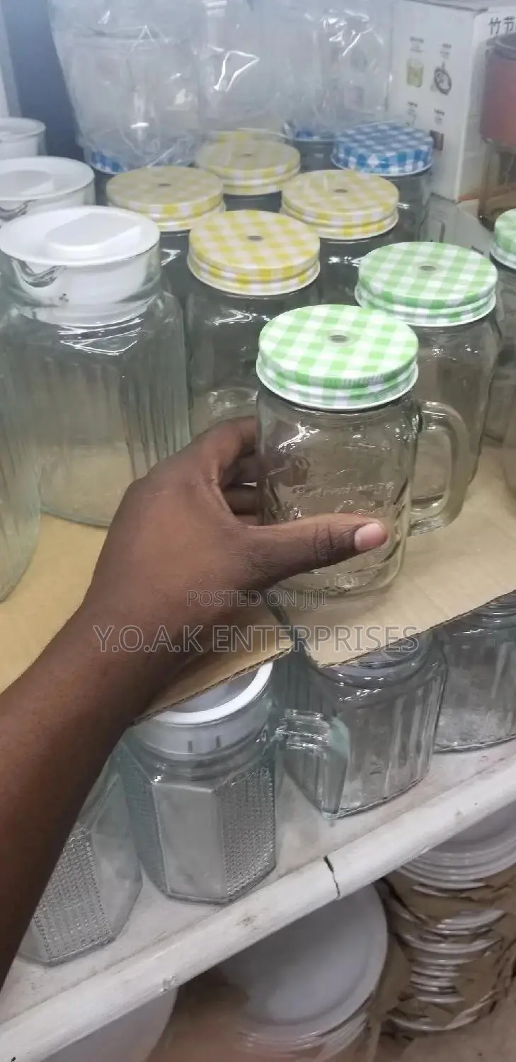 Glass Jug Transparent With Straws
