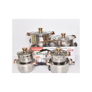 12 Piece of Stainless Steel Pots and Frying Pan Saucepans
