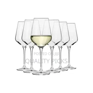 Diamond Stem Wine Glasses- 6 Pieces,Colorless