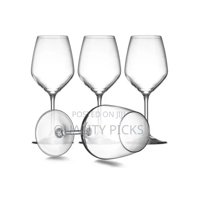 Diamond Stem Wine Glasses- 6 Pieces,Colorless