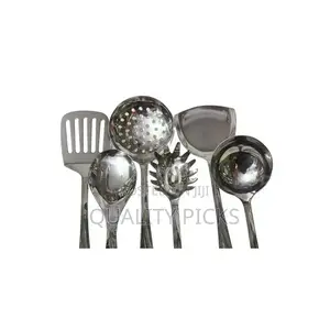 7 Piece Kitchen Tool Cooking Utensils/Serving Spoons-Silver