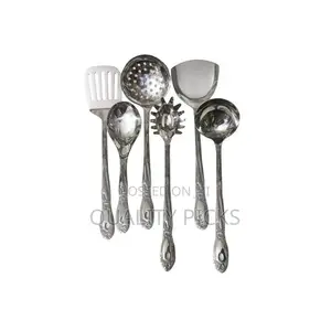 7 Piece Kitchen Tool Cooking Utensils/Serving Spoons-Silver