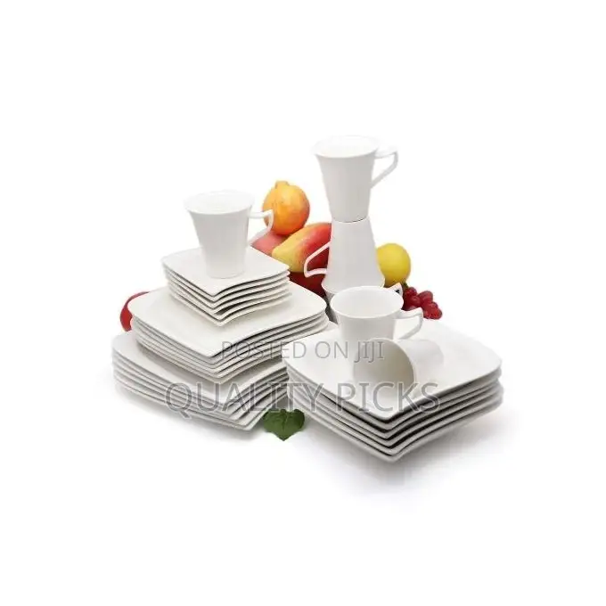 30 PCS of Square Plates, Bowls, Side Plates, Cups Dinner Set