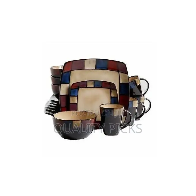 Checked Square Dinner Set 24 PCS