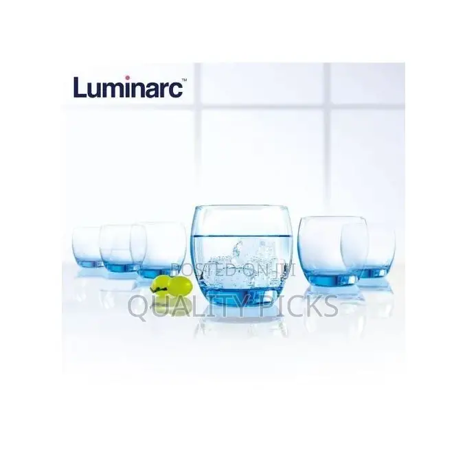 Luminarc 6 Pieces of Oval Luminarc Glasses-Blue.